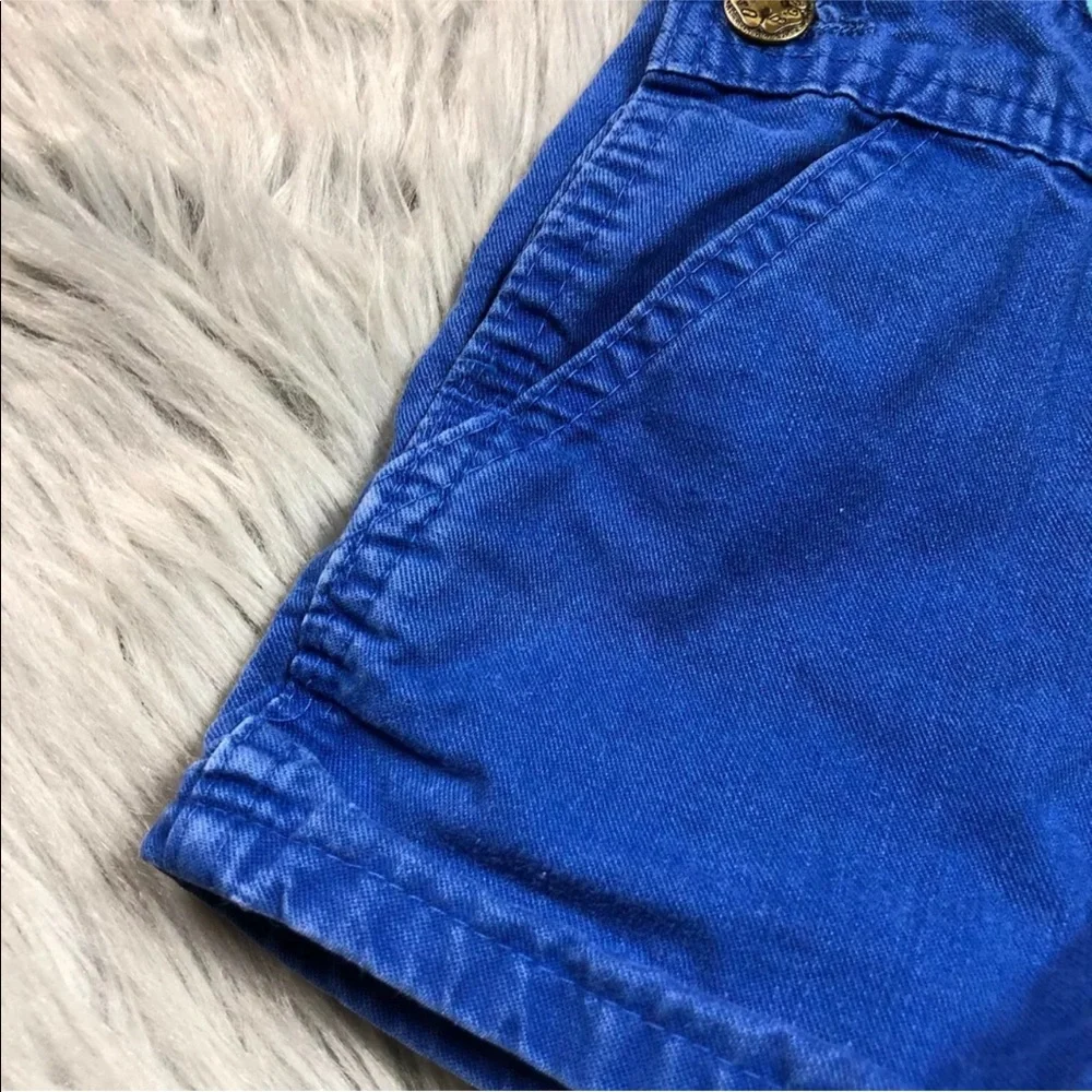 Vintage Made Usa Oshkosh Bgosh Blue Tug Boat Applique Short Overalls